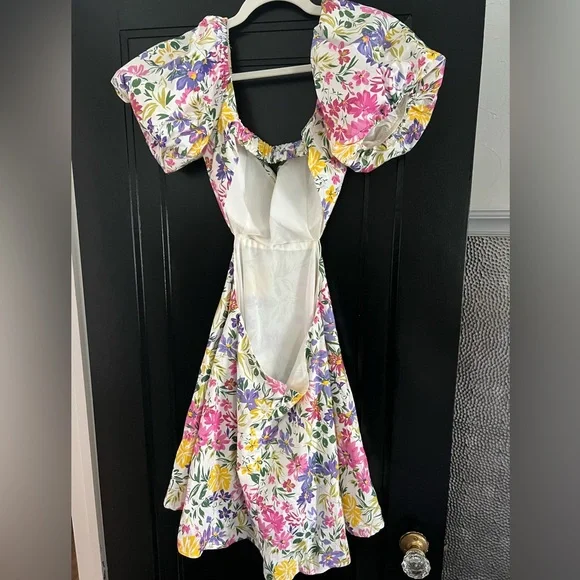 REVOLVE Clarita Dress Pink & Yellow Multi Floral - Picture 3 of 5